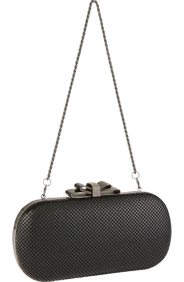 Whiting & Davis Marilyn Bow Minaudiere, Alternate, color, Black
