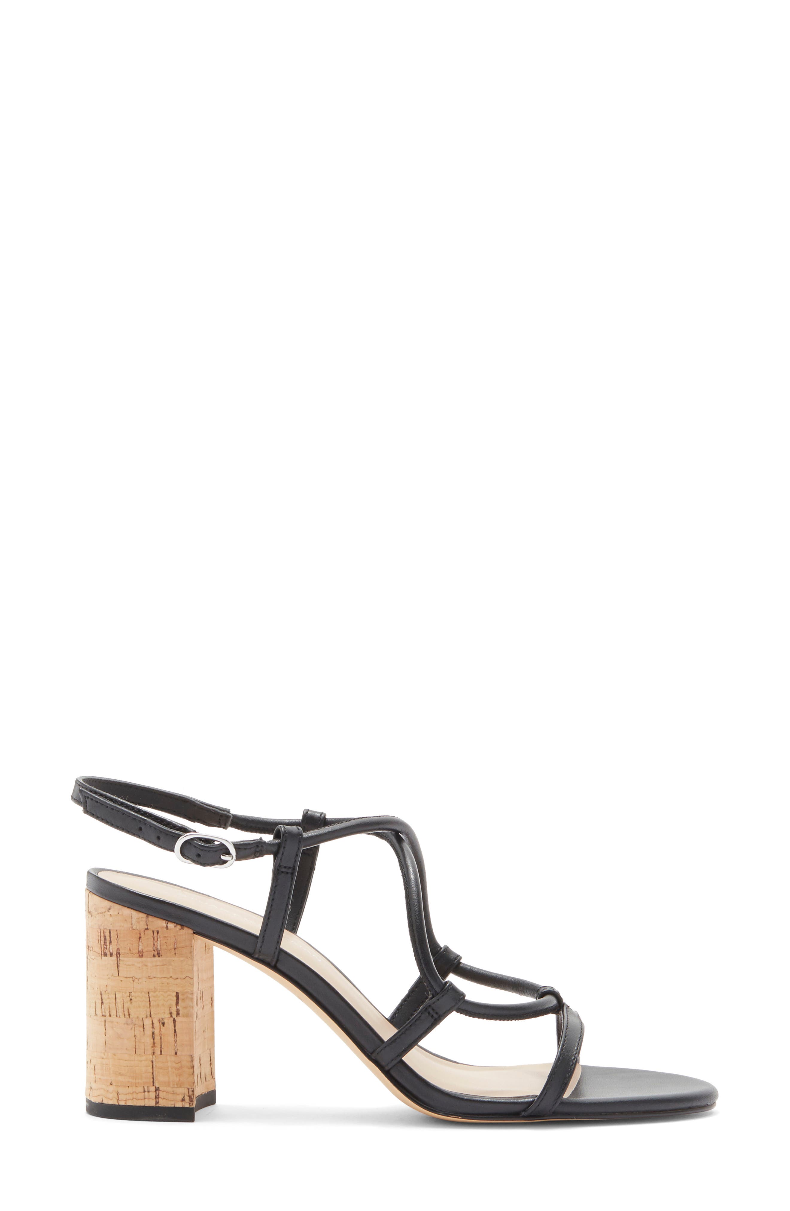 Stuart Weitzman Nilla 75 Block Sandal, Alternate, color, Black