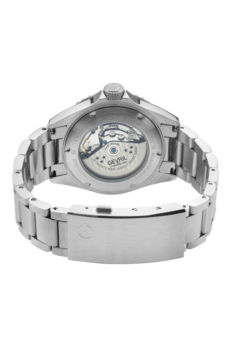 Liguria Swiss Automatic Bracelet Watch, 42mm, Alternate, color, SILVER