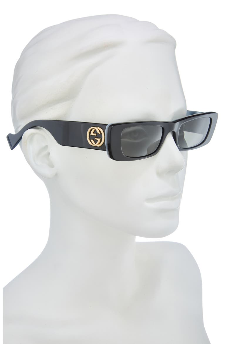 52mm Rectangular Sunglasses, Alternate, color, BLACK BLACK GREY