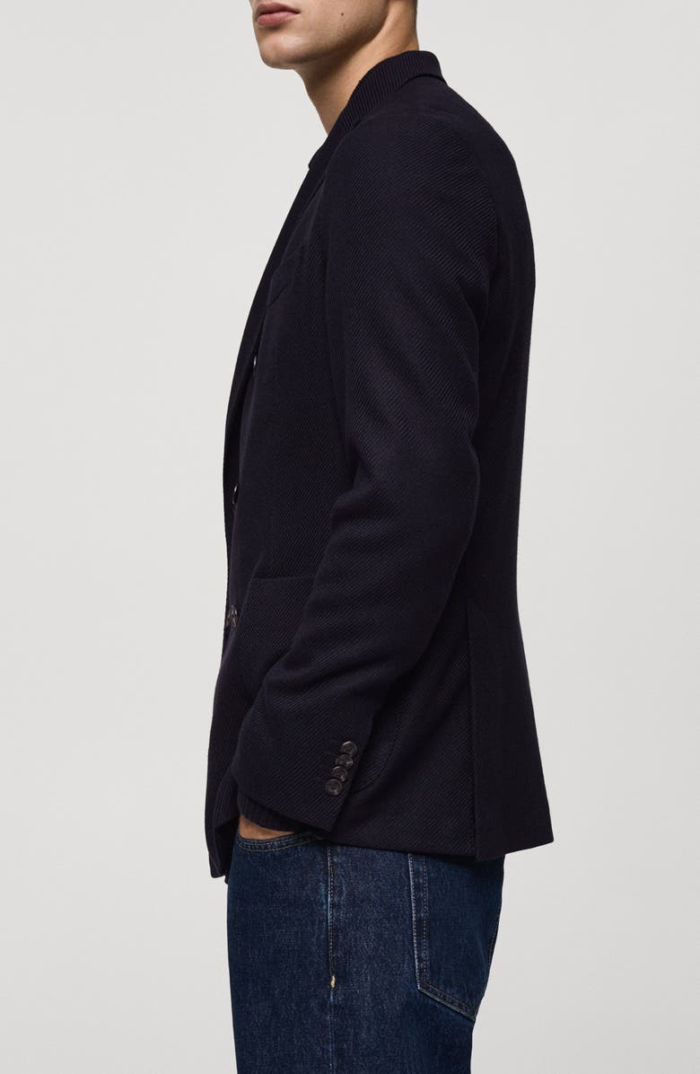 MANGO Slim Fit Double Breasted Twill Jacket, Alternate, color, 