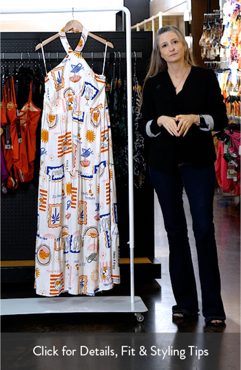 Jelena Printed Maxi Halter Dress, sales video thumbnail