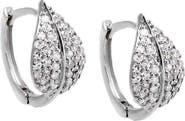 BY ADINA EDEN Diamond Pave Leaf Huggie Earring 14K