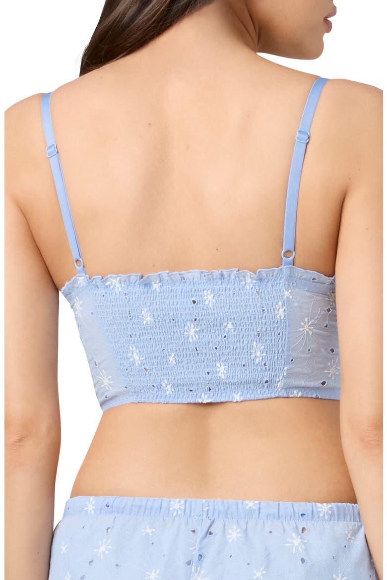 Embroidered Crop Cotton Top, Alternate, color, WINDSURFER BLUE/ JET STREAM