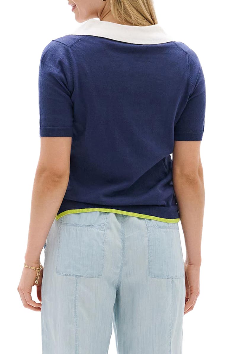 Hatley Patriot Blue Johnny Collar Cotton Polo, Alternate, color, Navy Blue