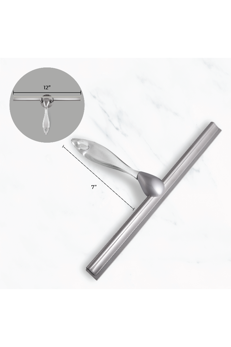 Shower Squeegee with Ergonomic Handle & Wall Mounting Bracket, Alternate, color, Clear Acrylic