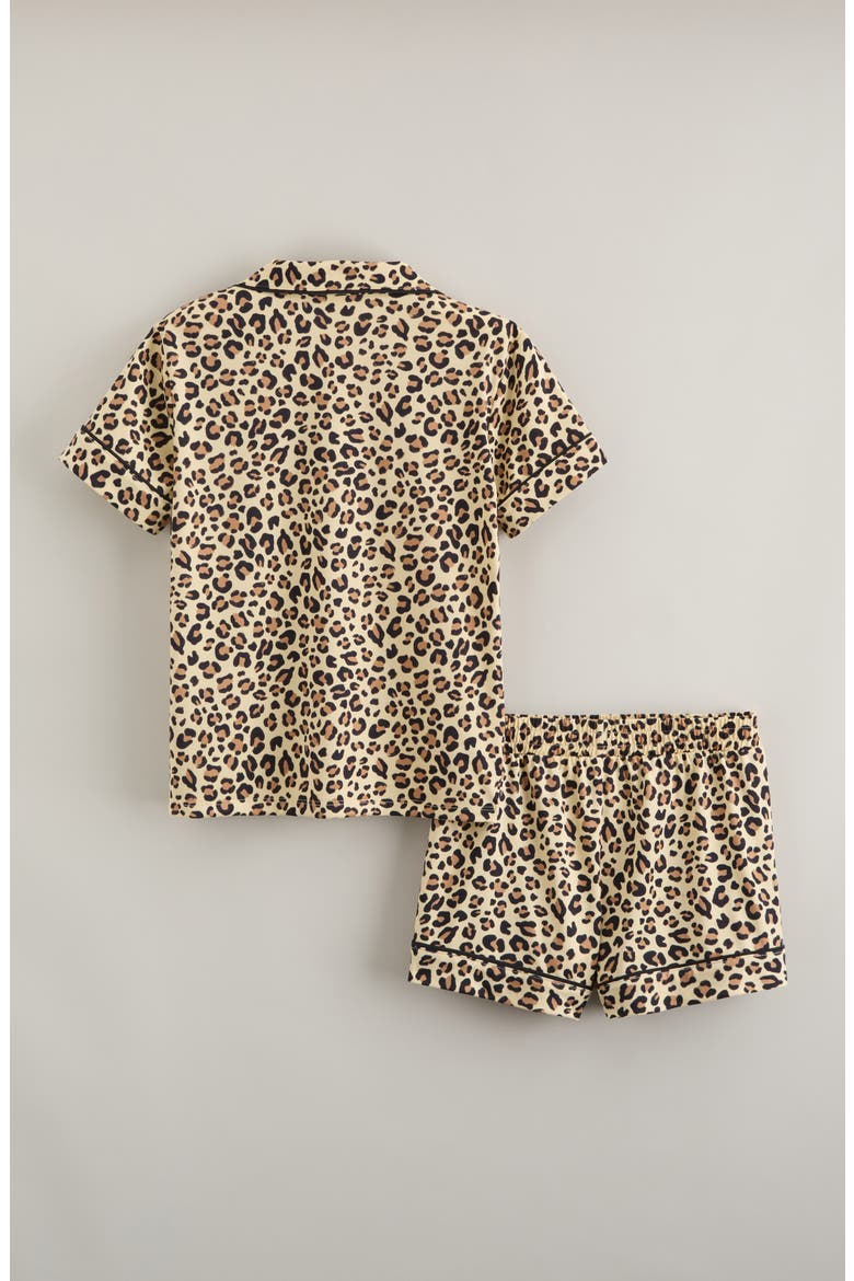 Kids' Short Pajamas, Alternate, color, TAN BLACK CHEETAH