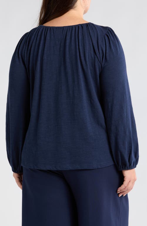 Caslonr Caslon(r) Gathered Neck Top In Navy Blazer