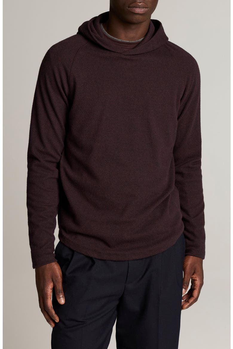 Broken Twill Hoodie, Main, color, COASTAL/MAHOGANY