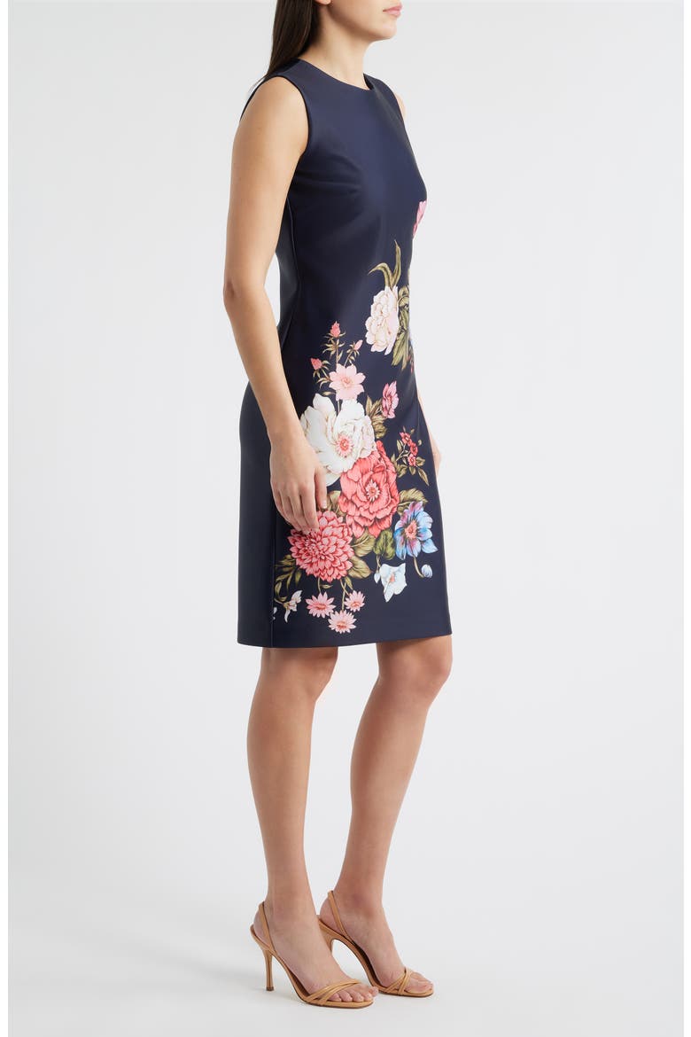 Floral Print Sleeveless Sheath Dress, Alternate, color, DEEP NAVY MULTI