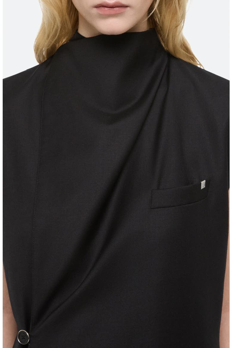 Cowl Neck Wool Blazer Dress, Alternate, color, BLACK