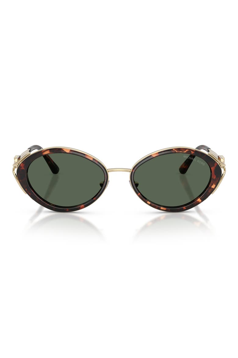 Key West 53mm Oval Sunglasses, Main, color, LUGGAGE TORTOISE / G15 GREEN