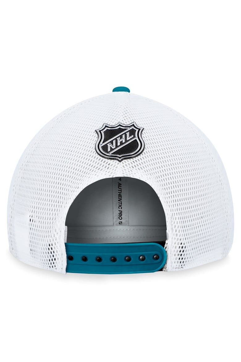 Men's Fanatics Branded  Black San Jose Sharks Authentic Pro Rink Trucker Adjustable Hat, Alternate, color, Black