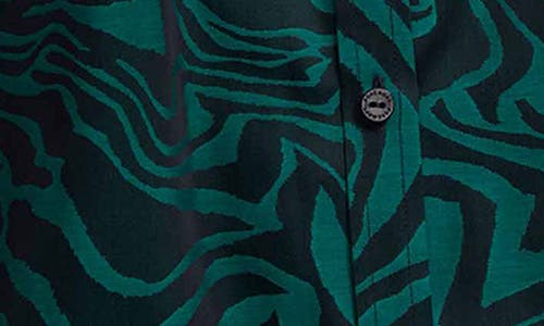 Foxcroft Hampton Zebra Print Button-up Shirt In Green