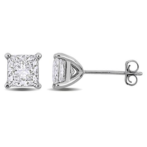 Lab-Grown Diamond Princess Stud Earrings 14k