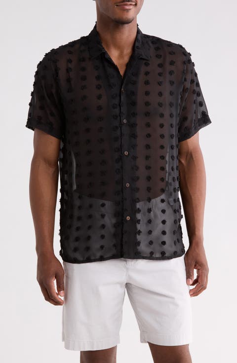 Kabir Swiss Dot Button-Up Shirt