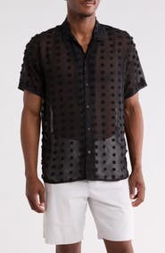 Raga Man Kabir Swiss Dot Button-Up Shirt