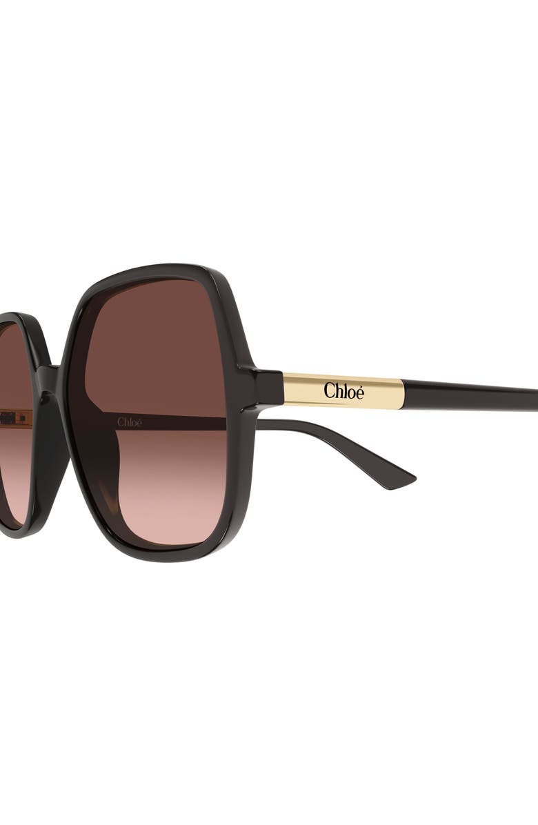 Chloé 55mm Gradient Geometric Sunglasses, Alternate, color, Grey