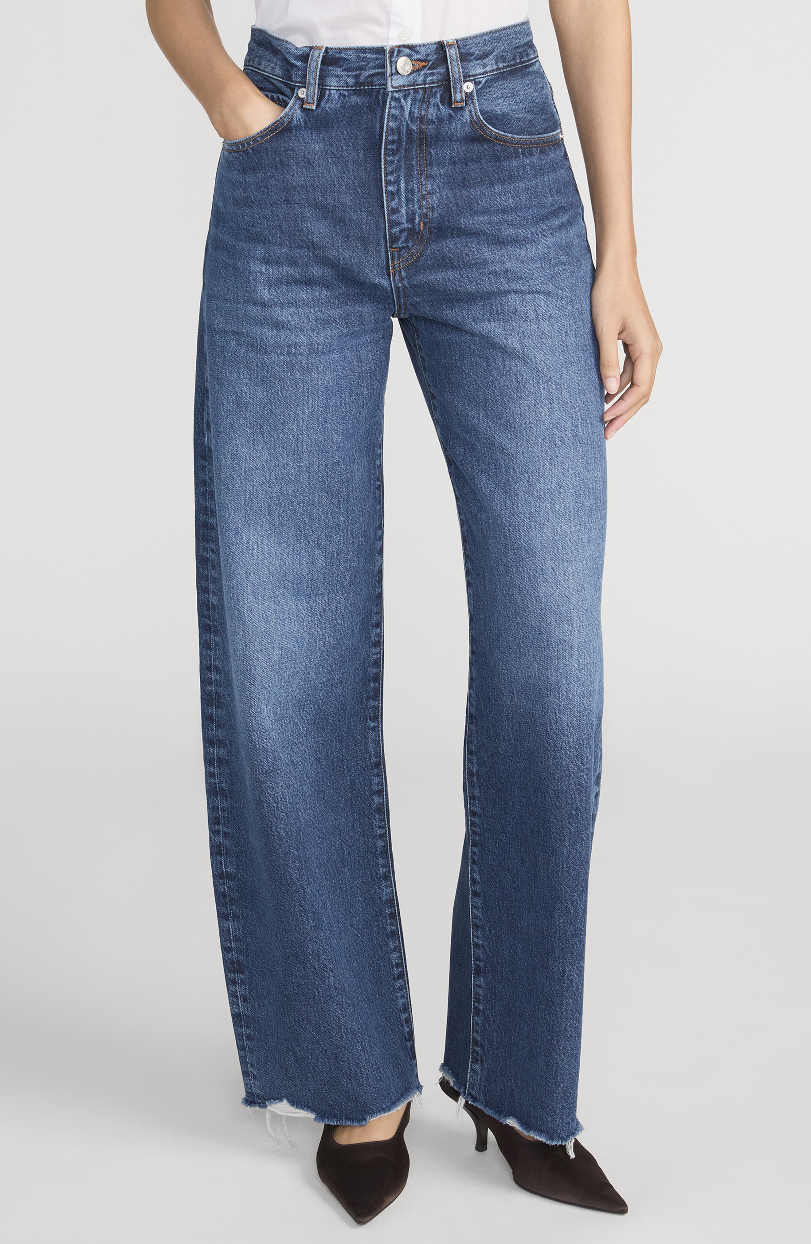 The Bow High Waist Barrel Jeans