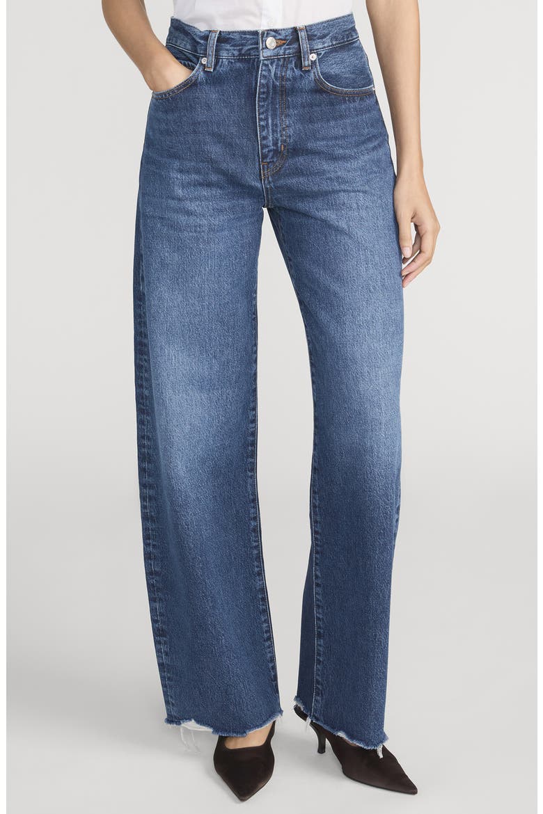 The Bow High Waist Barrel Jeans, Main, color, ACUMEN NEW FRAY