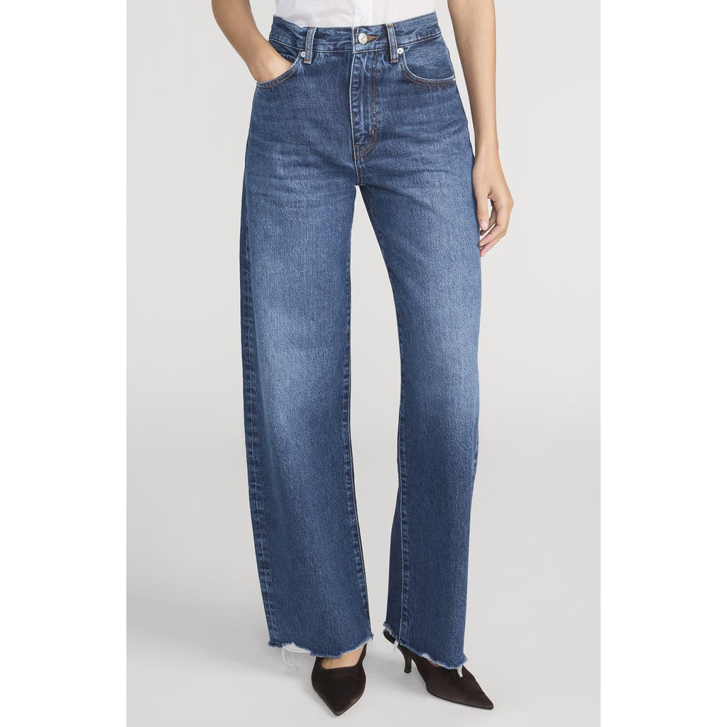 Frame The Bow High Waist Barrel Jeans In Blue