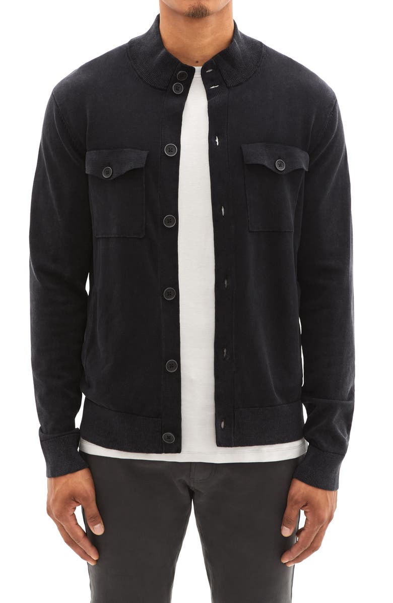 Robert Barakett Loki Mock Neck Cotton Cardigan, Alternate, color, 