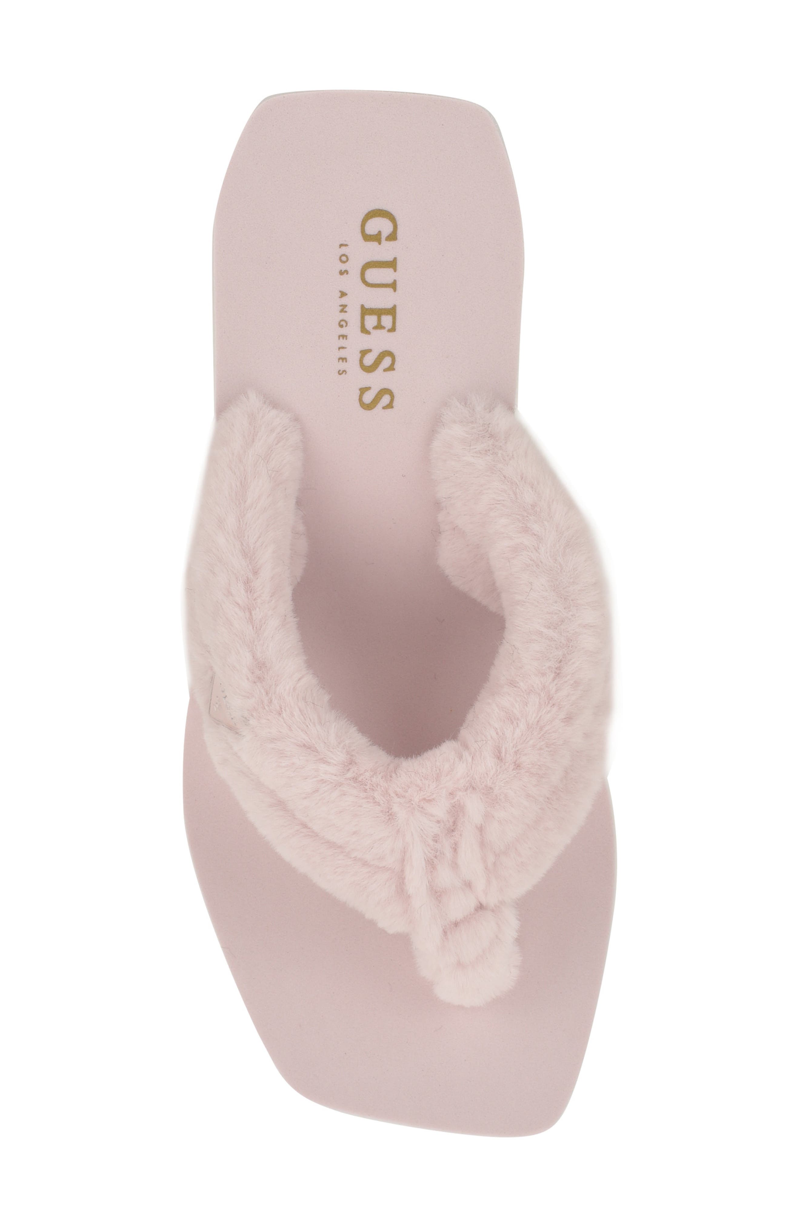 Sabinn Faux Fur Wedge Sandal, Alternate, color, LIGHT PINK