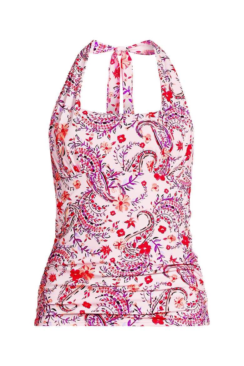 Chlorine Resistant Square Neck Halter Tankini Swimsuit Top, Alternate, color, Wood Lily Multi Floral Paisley