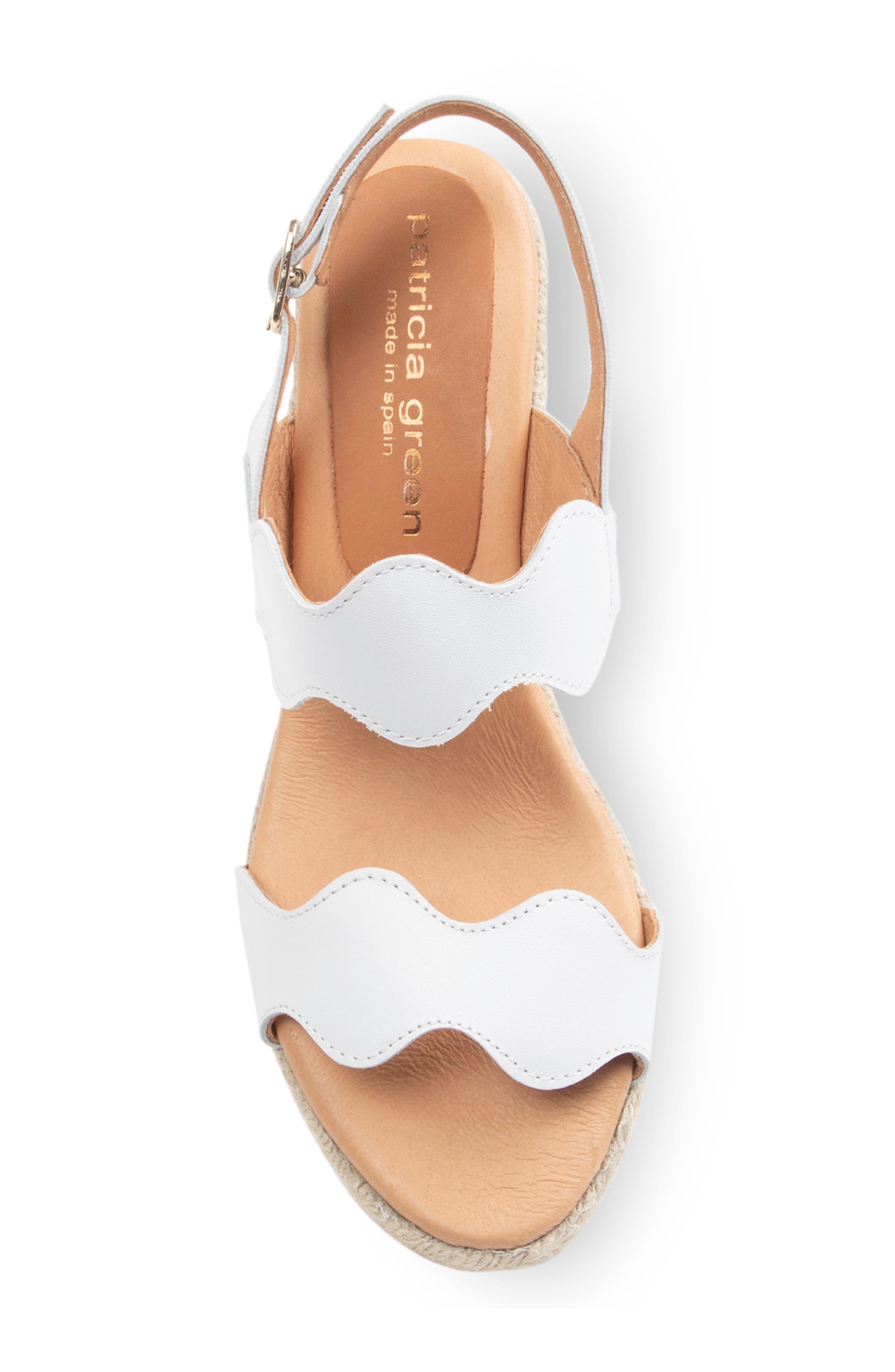 patricia green Palm Beach Wedge Sandal, Alternate, color, White Leather