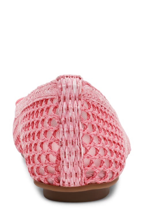 Anne Klein Luci Cap Toe Ballet Flat In Pink Raffia
