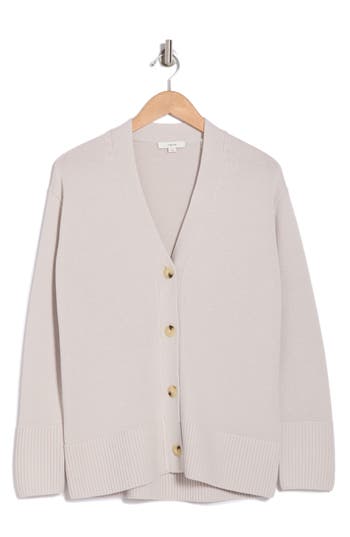 Vince Weekend Wool Blend Cardigan In Salt Glass