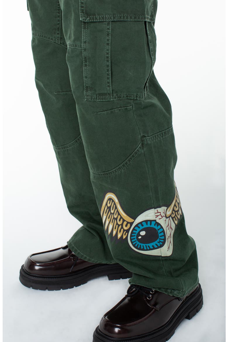 Baggy Straight Flying Eyeball Cargo Hunter Pant, Alternate, color, FOREST