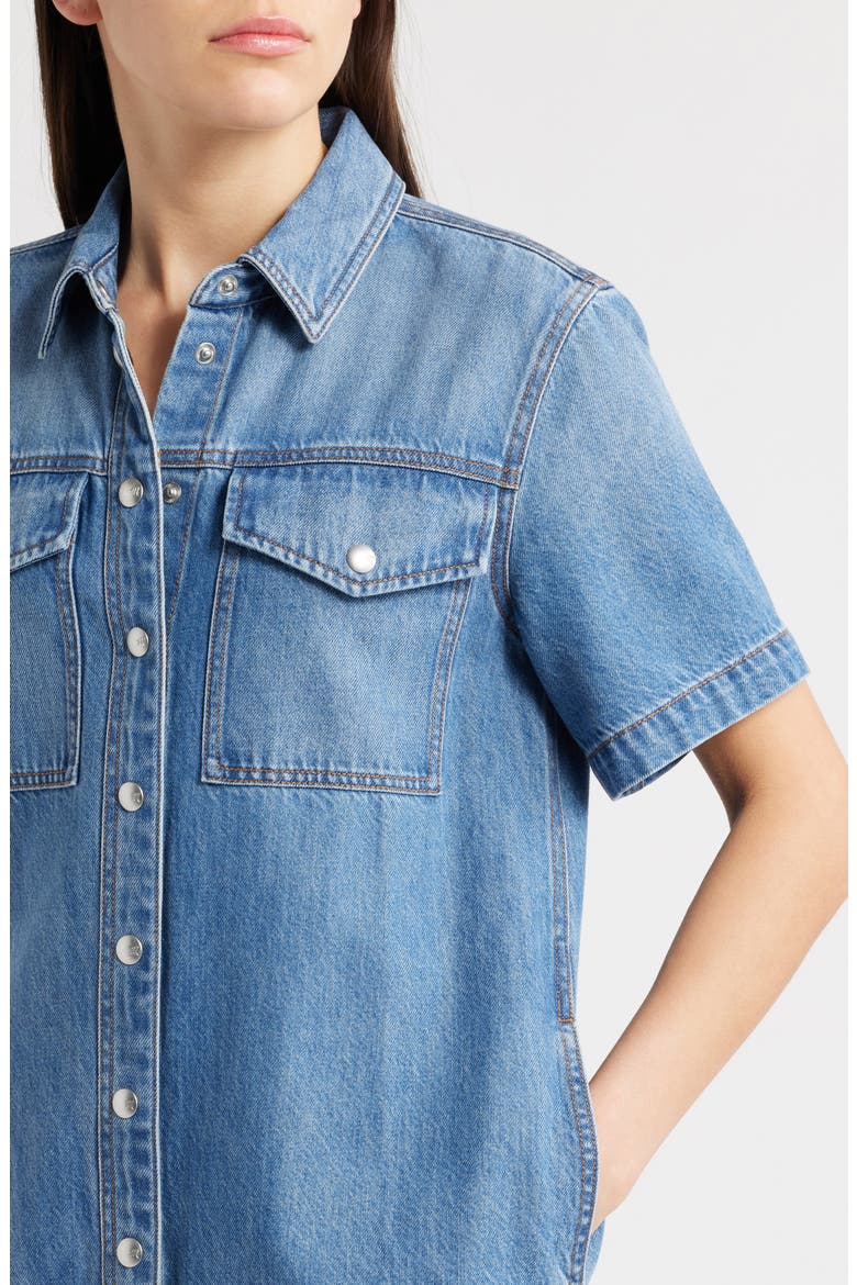 Airy Denim Boxy Shirtdress, Alternate, color, HAZLETON WASH