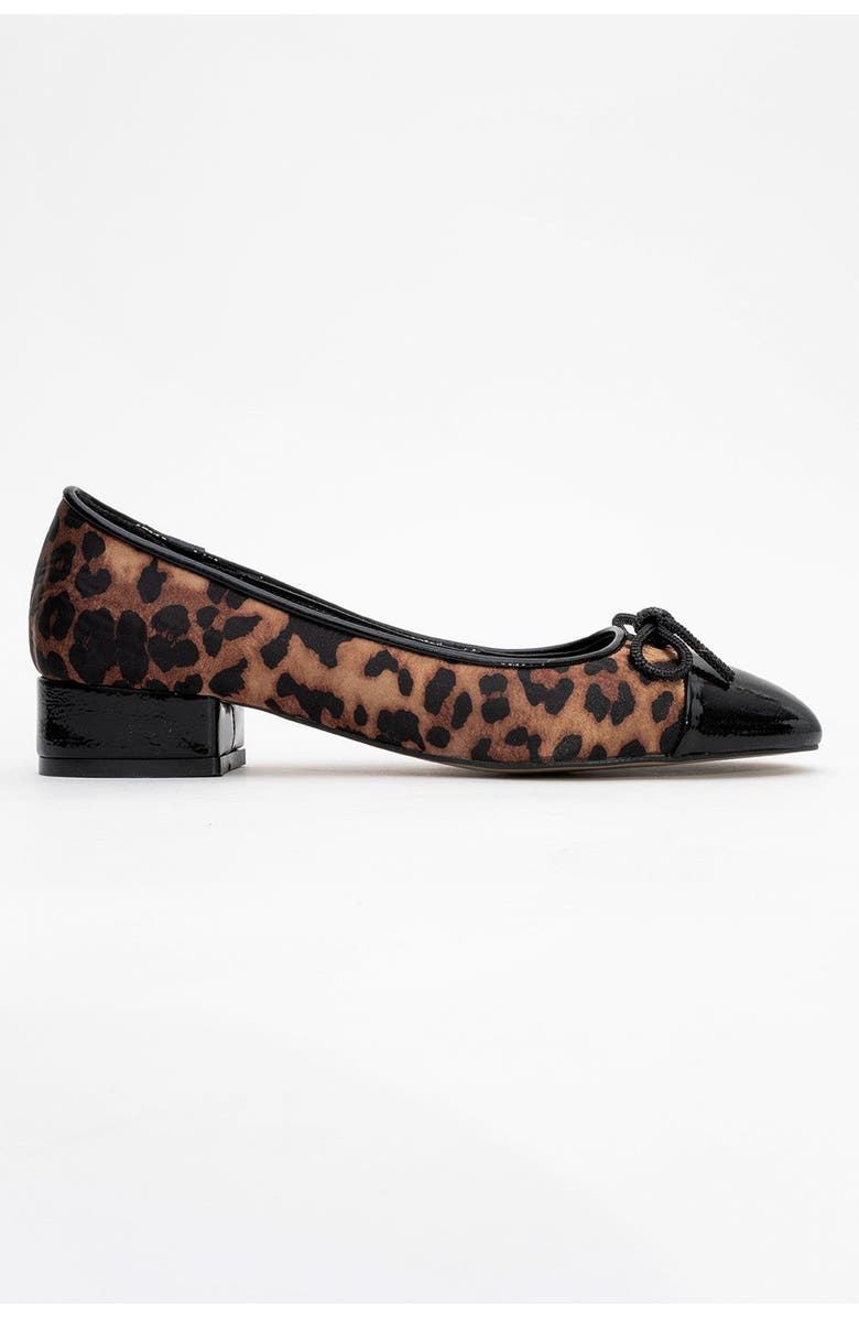 Prologue Shoes Julien Bow Detail Block Heel Flat, Alternate, color, Leopard