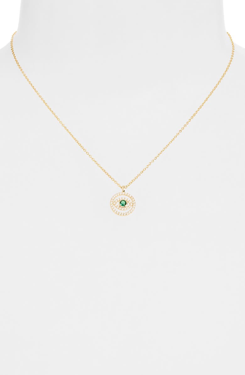 ARGENTO VIVO Evil Eye Pendant Necklace, Alternate, color, Gold