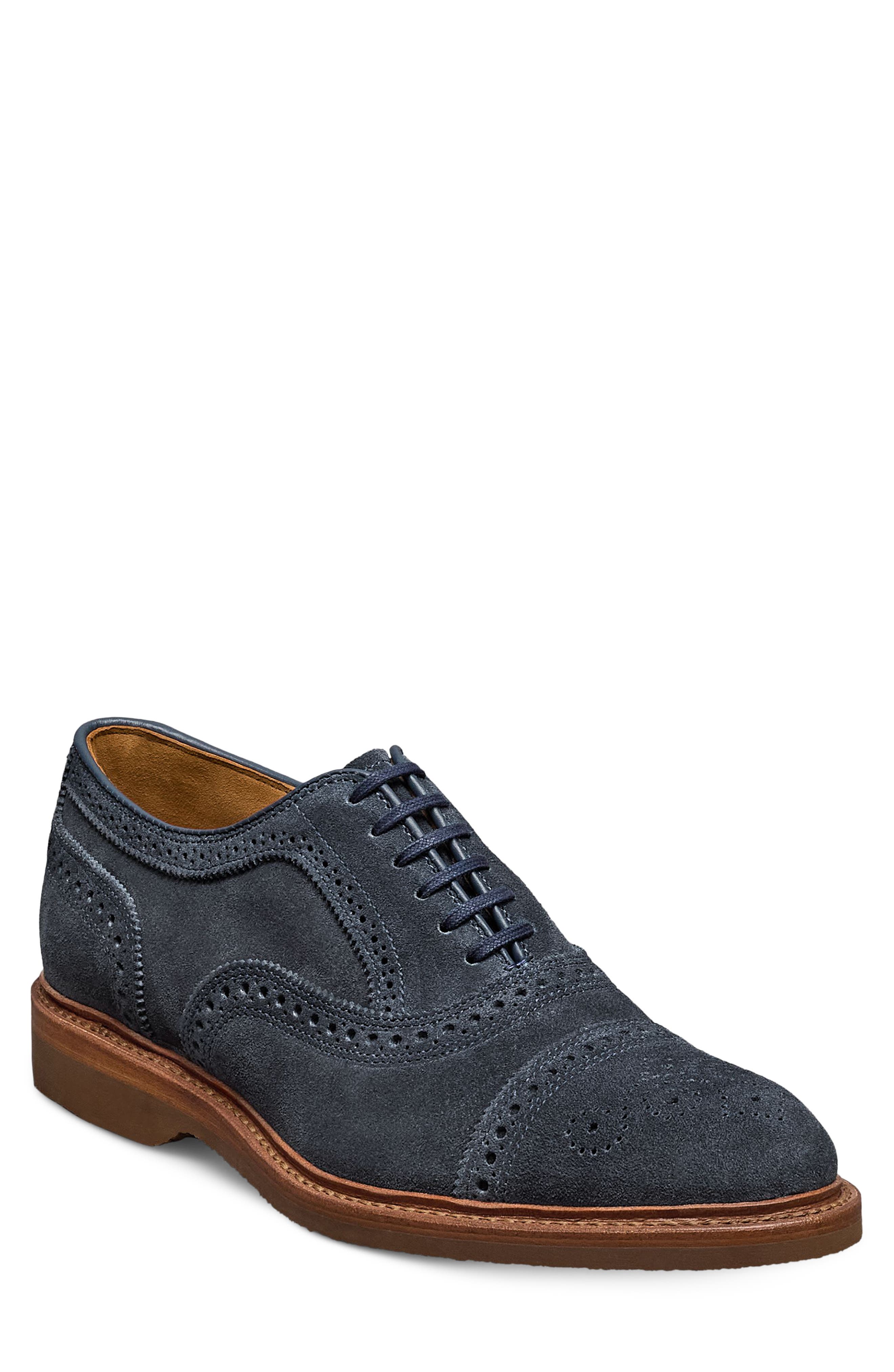 Allen Edmonds Strand Verse Cap Toe Oxford Shoe, Main, color, Navy Suede