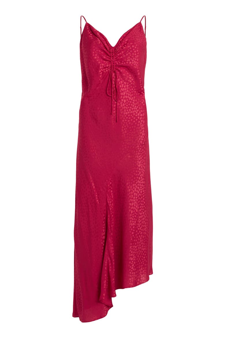 Alexia Heart Jacquard Asymmetric Slipdress, Alternate, color, BERRY PINK