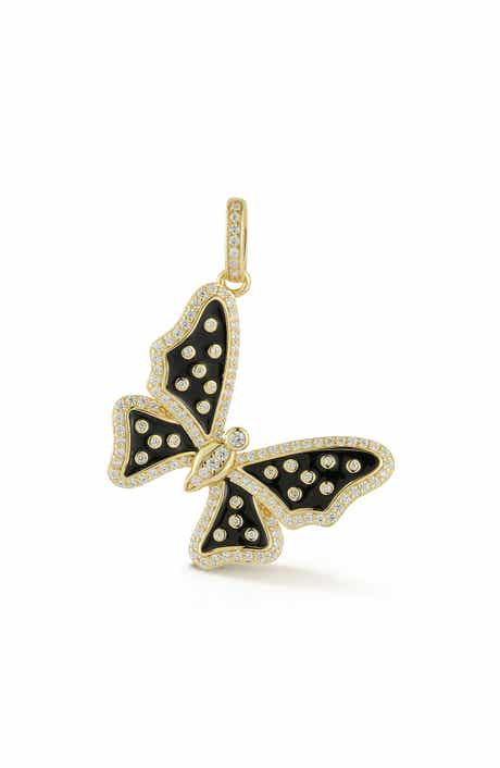 Butterfly Enamel & Cubic Zirconia Charm