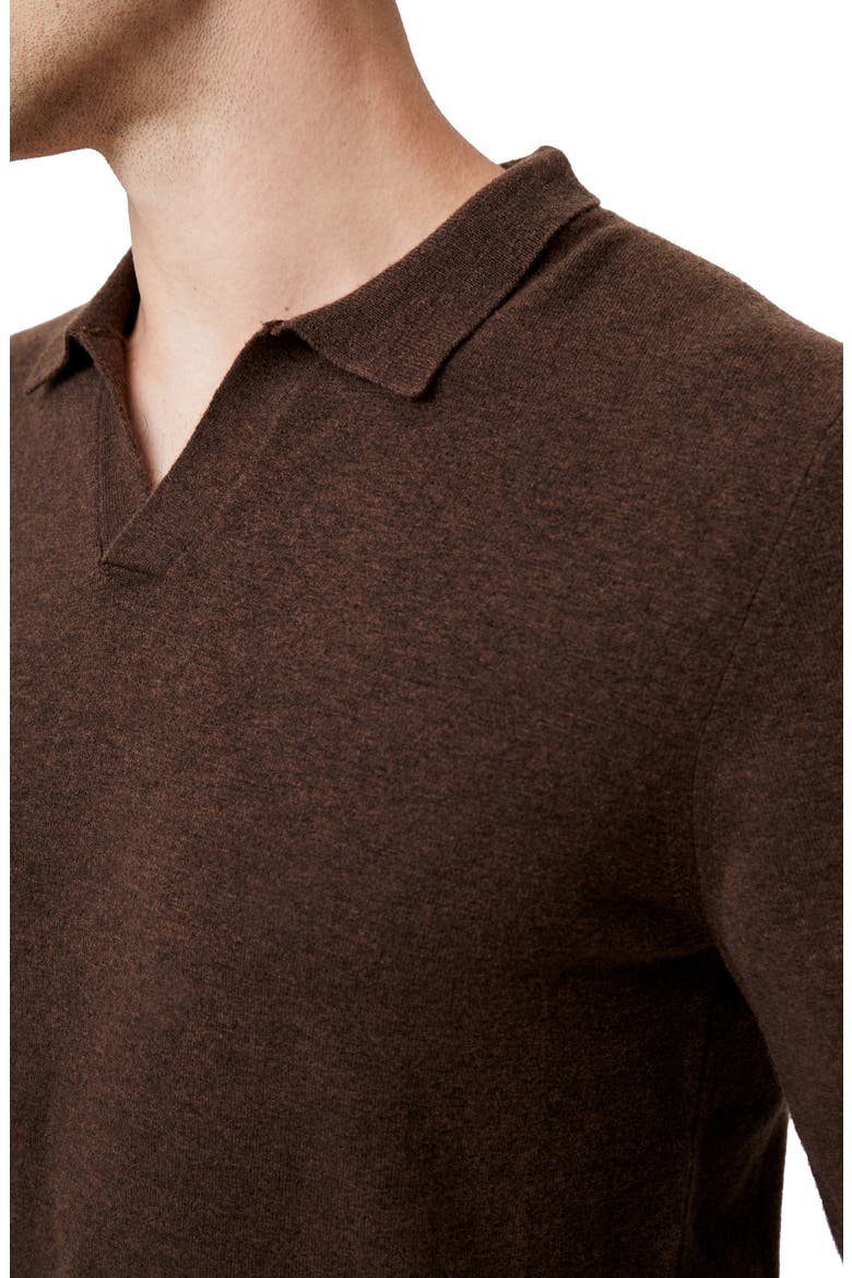 Johnny Collar Polo Sweater, Alternate, color, TRUFFLE BROWN