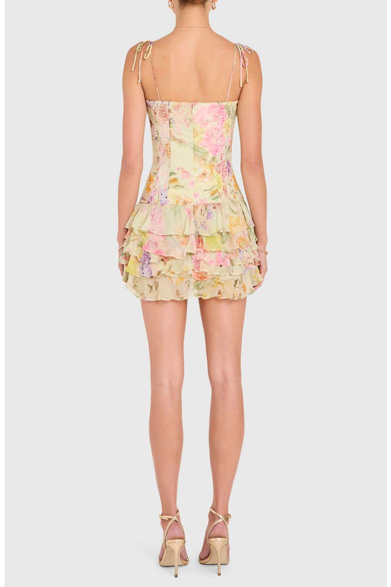 Laureline Floral Print Ruffle Romper, Alternate, color, ENDIVE MULTI