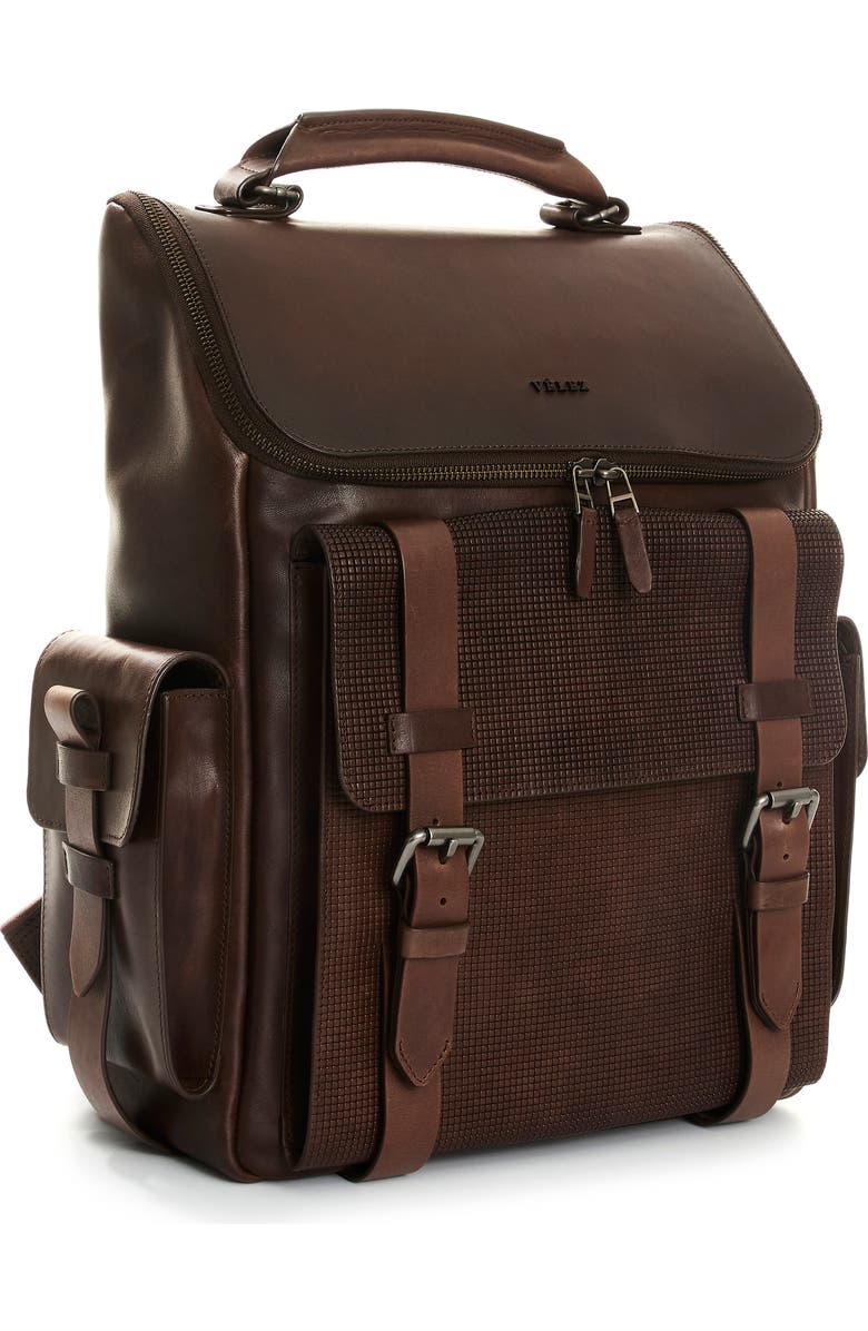 Velez New Archaeology Backpack in Vintage Leather, Alternate, color, Dark Brown