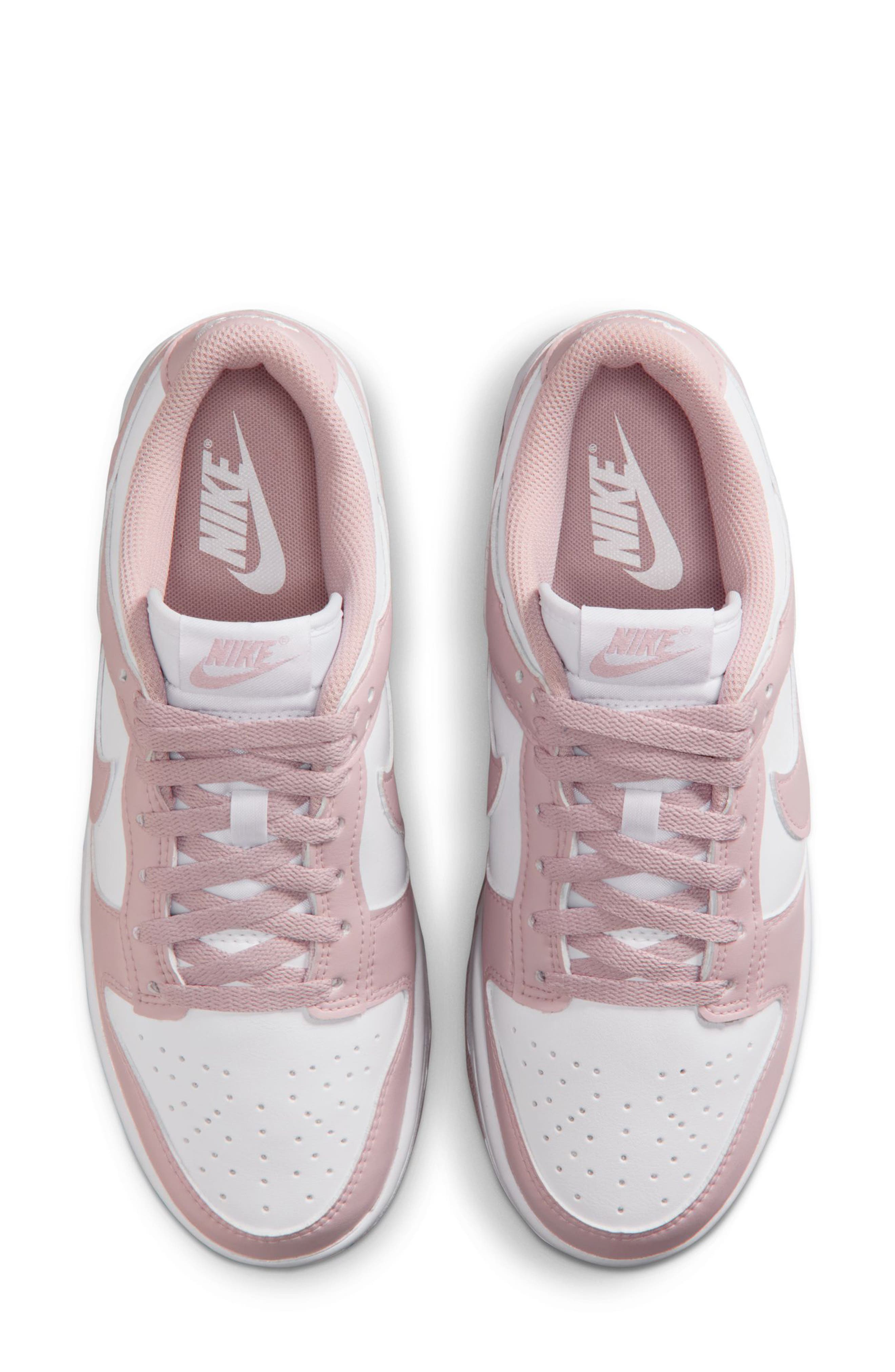 Nike Dunk Low Basketball Sneaker, Alternate, color, White/ Particle Rose/ White