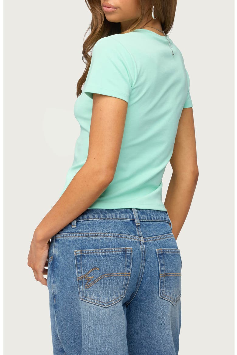Marleaux Fitted Stretch Cotton T-Shirt, Alternate, color, AQUA