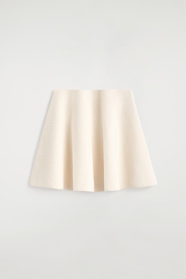 Knitted Flared Mini Skirt, Alternate, color, IVORY