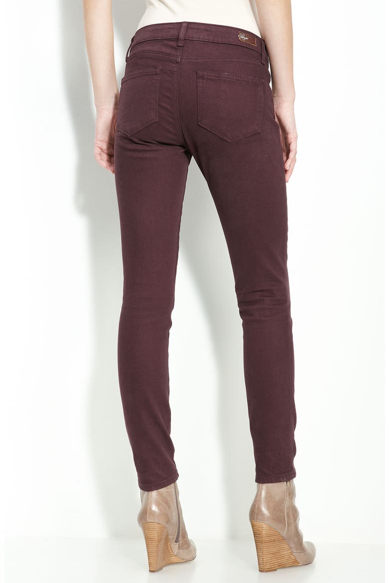 Denim 'Skyline' Stretch Ankle Jeans, Main, color, BLACK CHERRY
