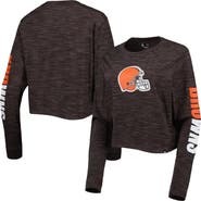 New Era Women's New Era Brown Cleveland Browns Crop Long Sleeve T-Shirt