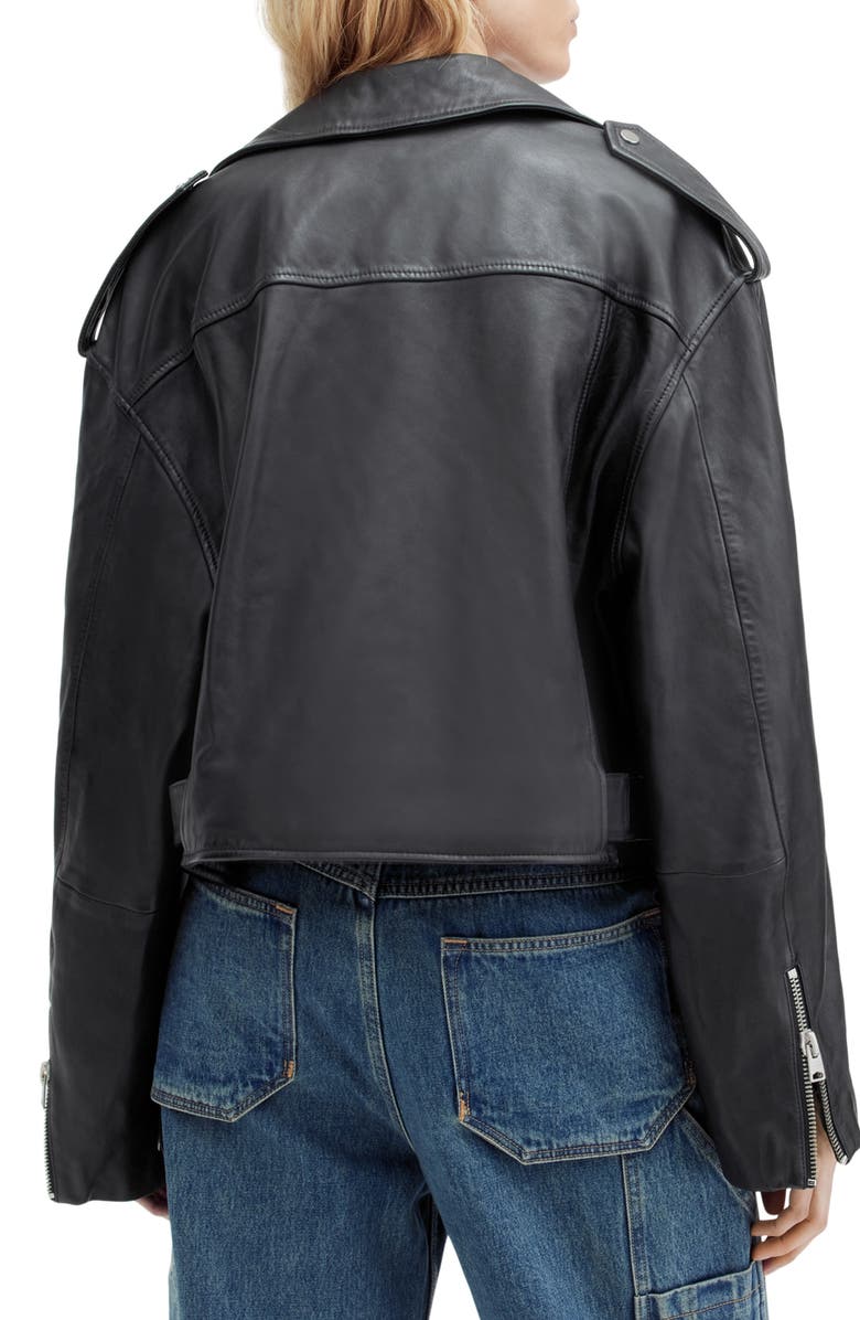 AllSaints Dayle Leather Biker Jacket, Alternate, color,