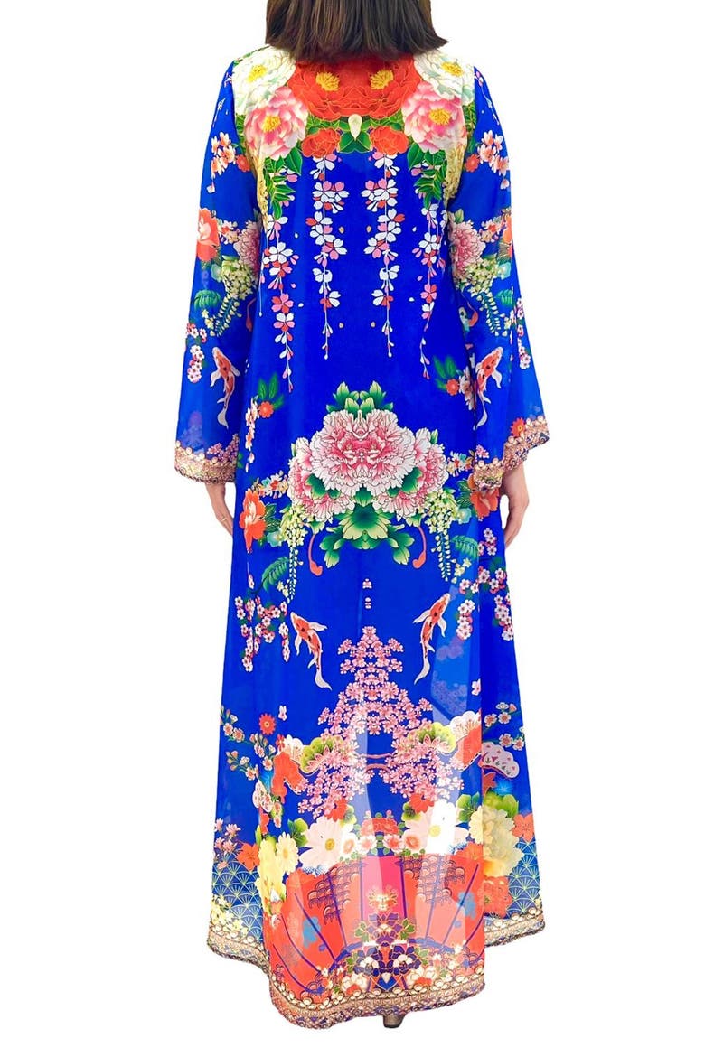 Floral Long Duster, Alternate, color, ROYAL BLUE