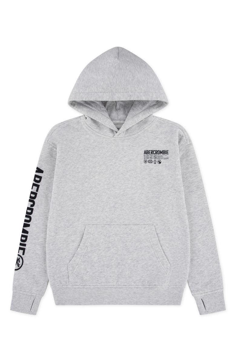 abercrombie kids Kids' Scenic Fashion Cotton Blend Hoodie, Main, color, Light Grey Heather
