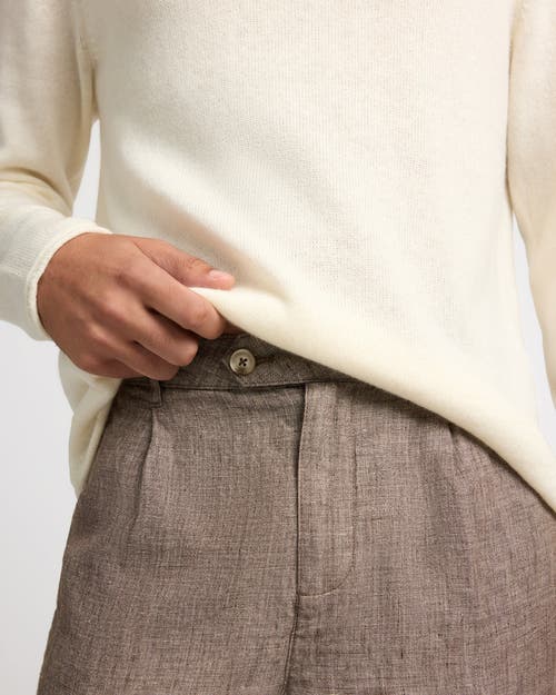 Onia Linen Tapered Pleated Trouser In Multi